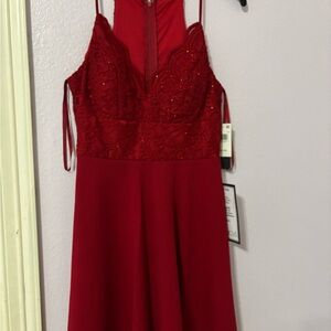 City Studio Ruby Red Lace Dress
